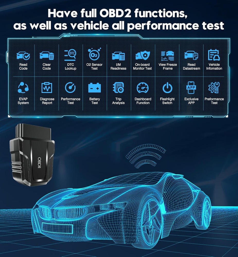 Cordless OBD2 Scanner Car Code Reader 5.4 Bluetooth Auto Diagnostic Scan Tool US