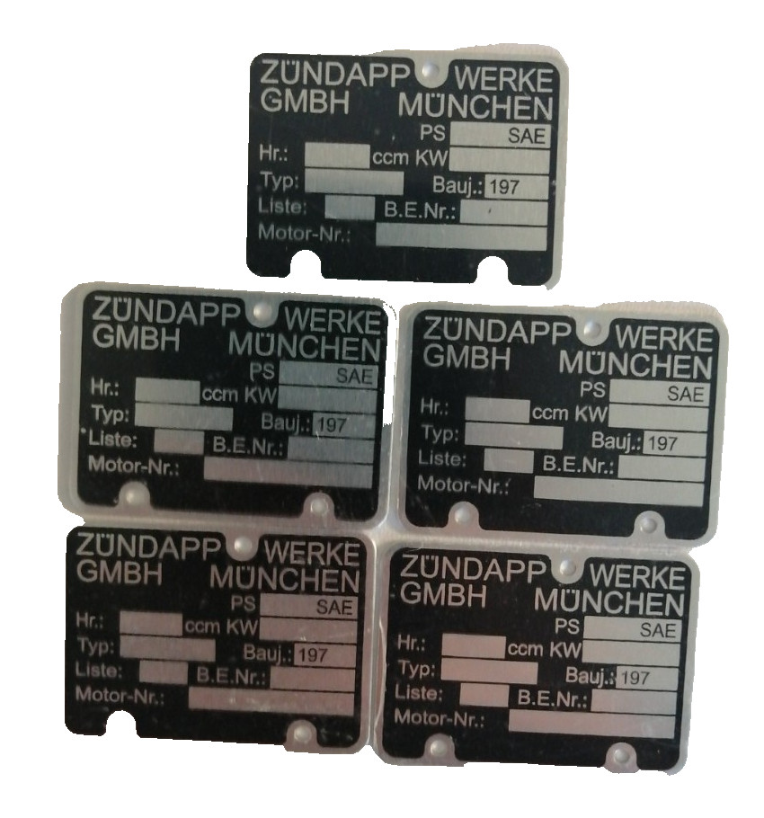 Nameplate engine Zündapp model 197