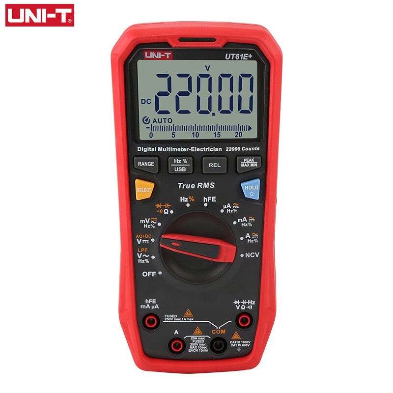 UNI-T TRUE RMS Multimeter Digital AC DC Amp Voltmeter LPF Cap Freq Tester UT61E+