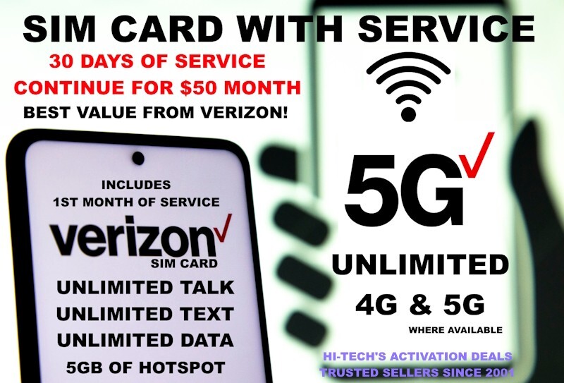 VERIZON ESIM ACTIVATION ✅ WITH MONTH UNLIMITED T/T + DATA 5G/4G ✅ NO SHIP ✅