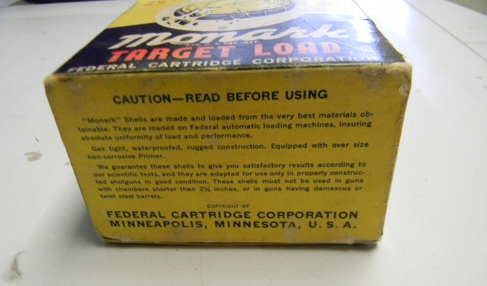 Federal Monark Target Load 12 ga. Shotgun Shell Box - Empty