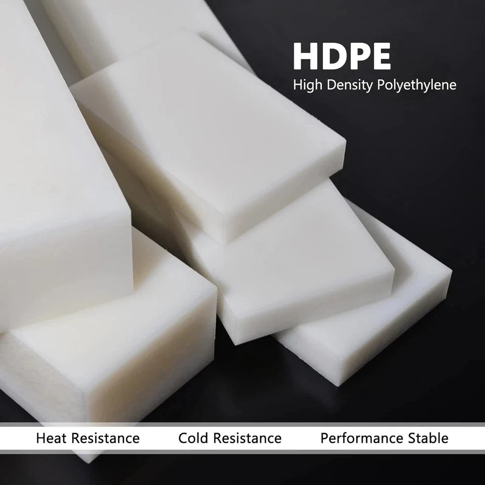 HDPE Block White PE Polyethylene Rectangular Solid Plastic 2x12x3,
