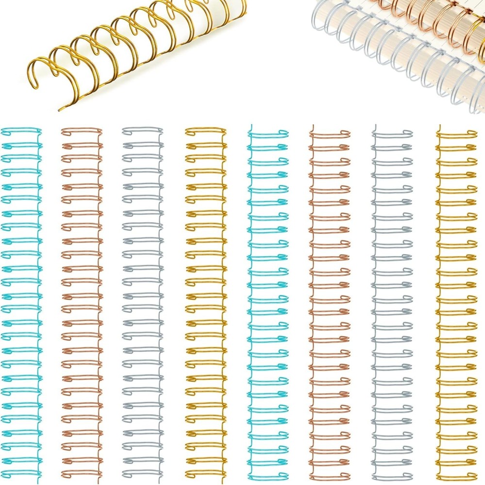 24 Pcs Cinch Wire Binding Wire Twin Binding Spines Twin Loop Spines Double Ring