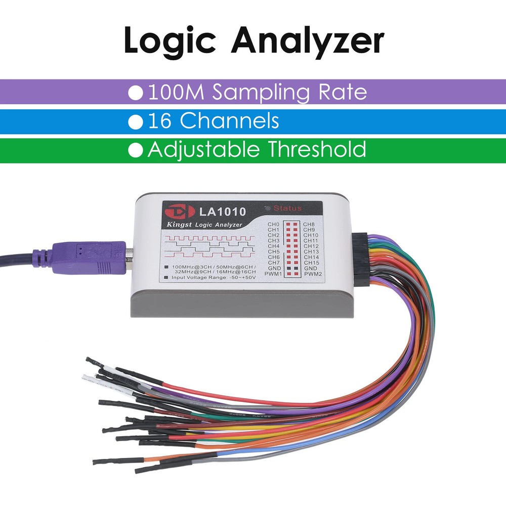 High Performance LA1010 USB Logic Analyzer 16CH 100MHz For ARM FPGA
