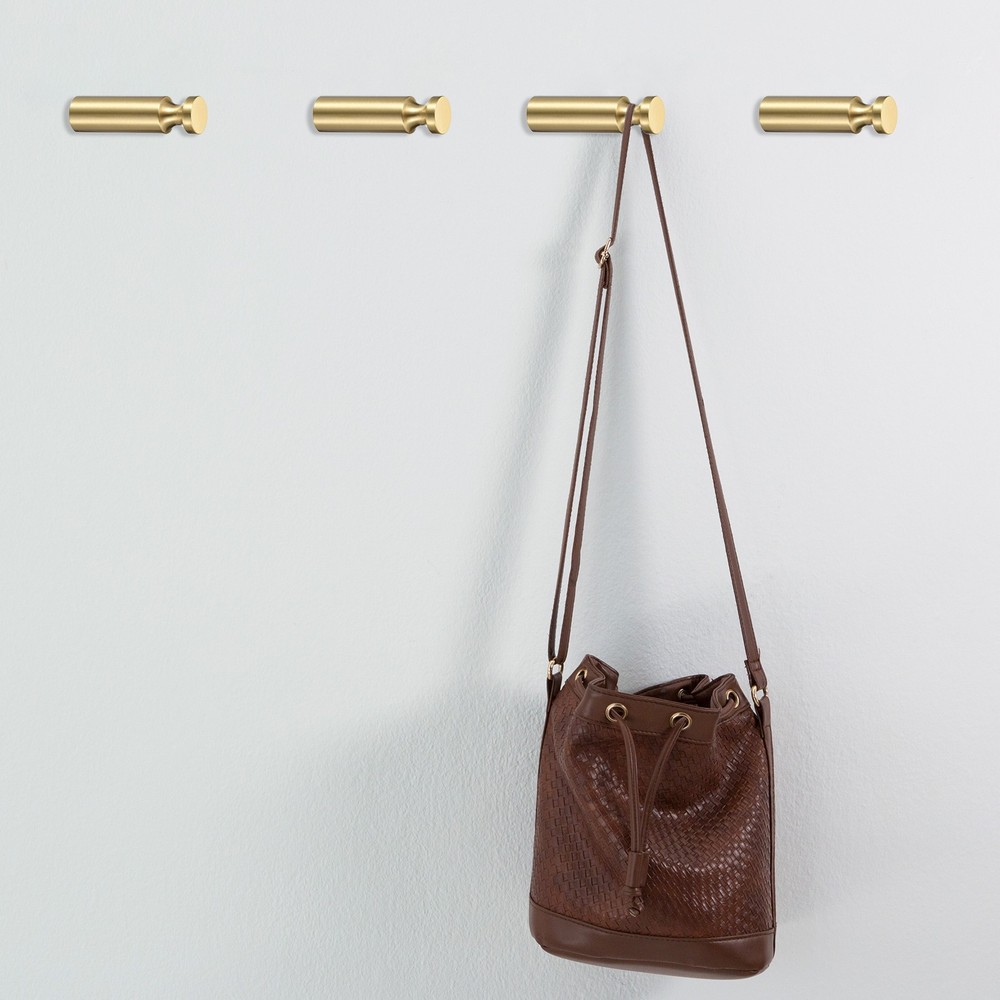Decorative Wall Hooks, 2Pcs - Solid Brass Entryway Coat Hooks (15mm x 54mm)