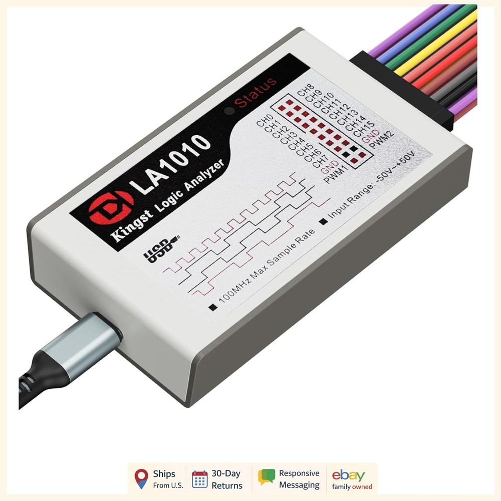 Portable 16-Input Logic Analyzer with Real-Time Signal Visualization Software