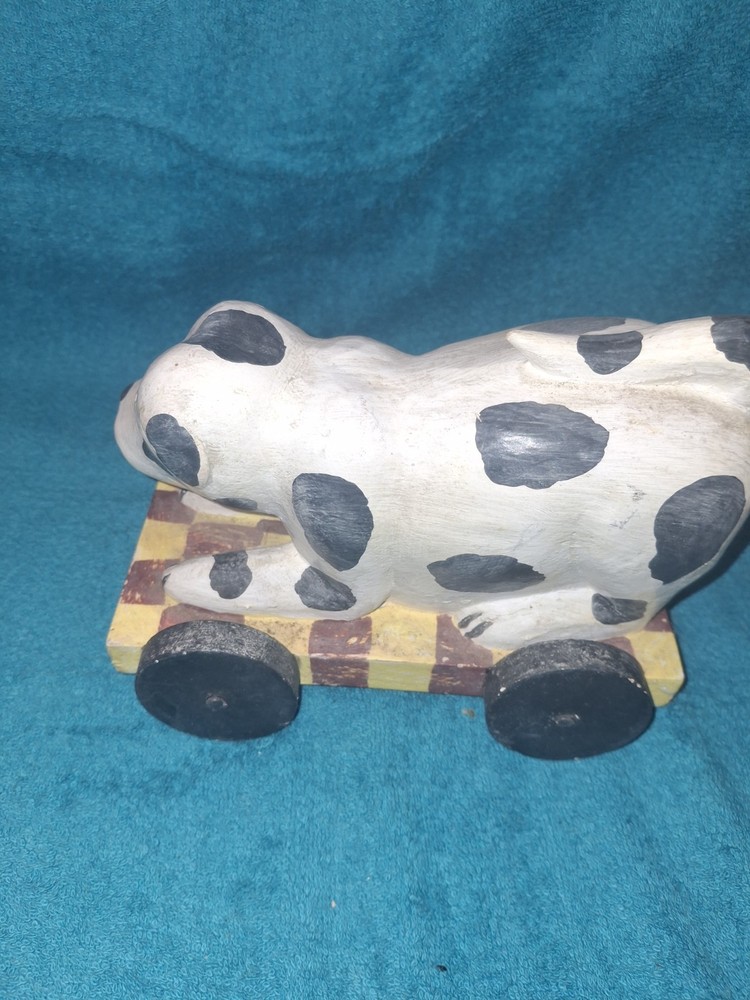 Primitive Hand Carved Hand Painted Pull Toy