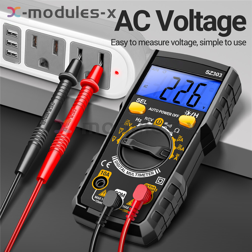 ANENG SZ303 Digital Multimeter Backlight Voltmeter Resistance AC DC Meter Tester