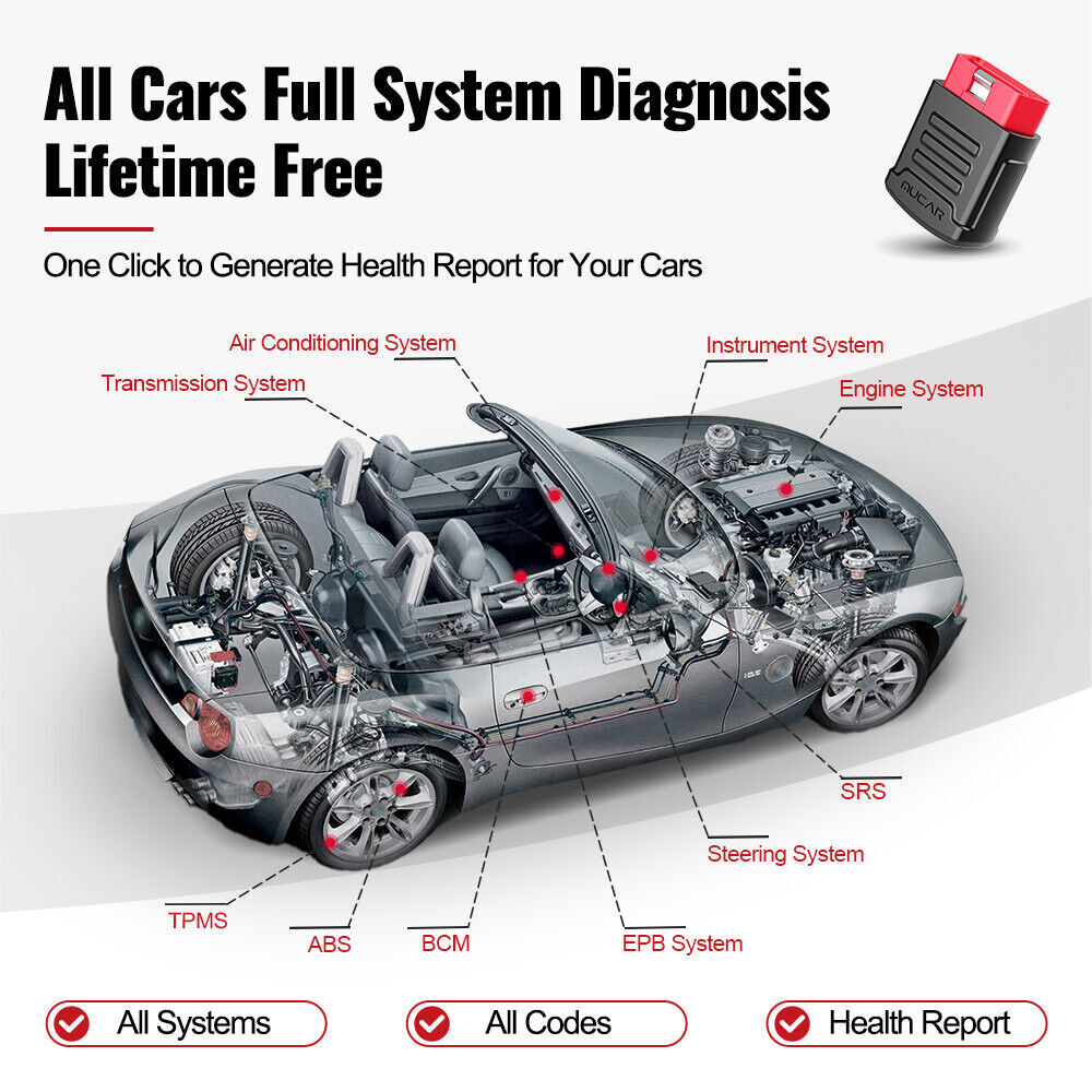 MUCAR BT200 Pro OBD2 Scanner Bluetooth Wireless Car Full System Diagnostic Tool