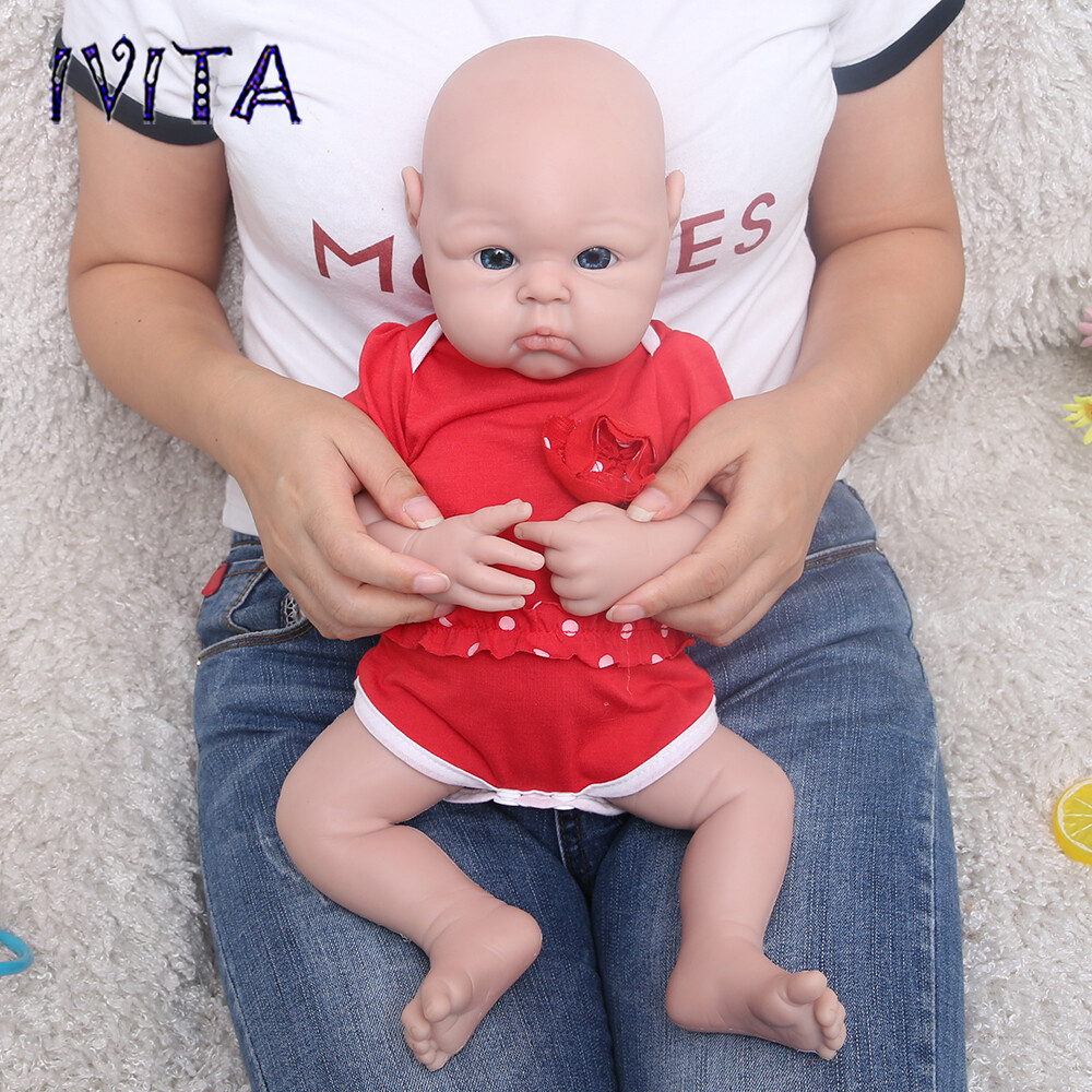IVITA 19" Full Soft Silicone Reborn Baby Girl Doll Kids Gift Vivid Silicone Doll