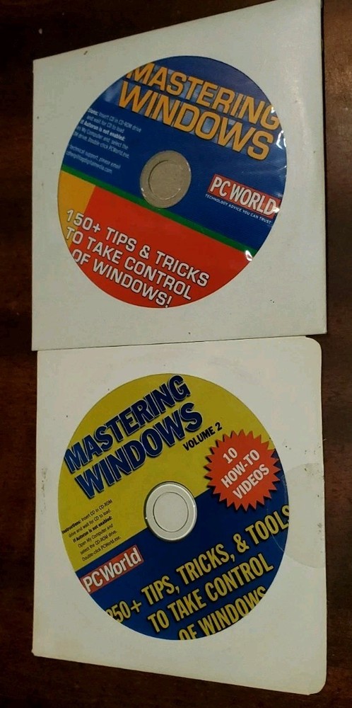 Pc World Mastering Windows Vol 1 & 2 Cd-roms New Sealed Tips Tricks & Tools