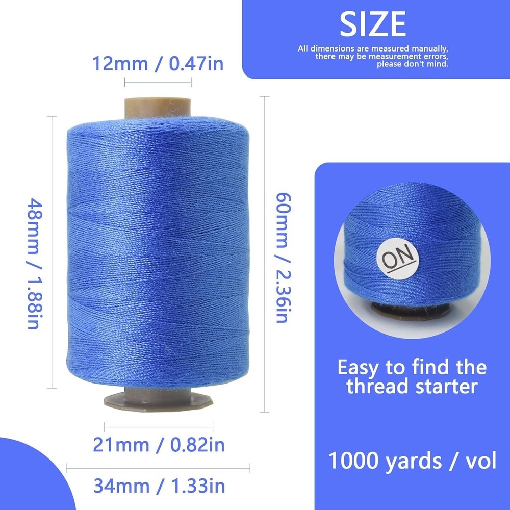 SHRJ 24Pcs Sewing Thread Spools Set 1000 Yards Per Spool Mixed Cotton Threads...