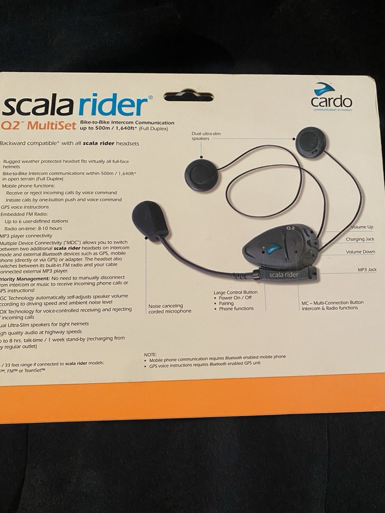 Cardo Scala Rider Q2 MultiSet Intercom Communication Wireless Audio System