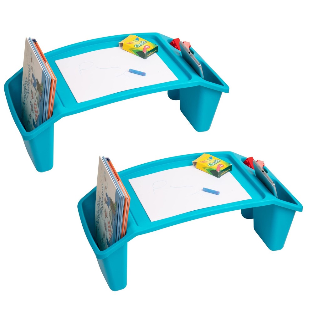 Lap Desk, Portable Activity Tray with Side Storage, Stackable Plastic Desk fo...