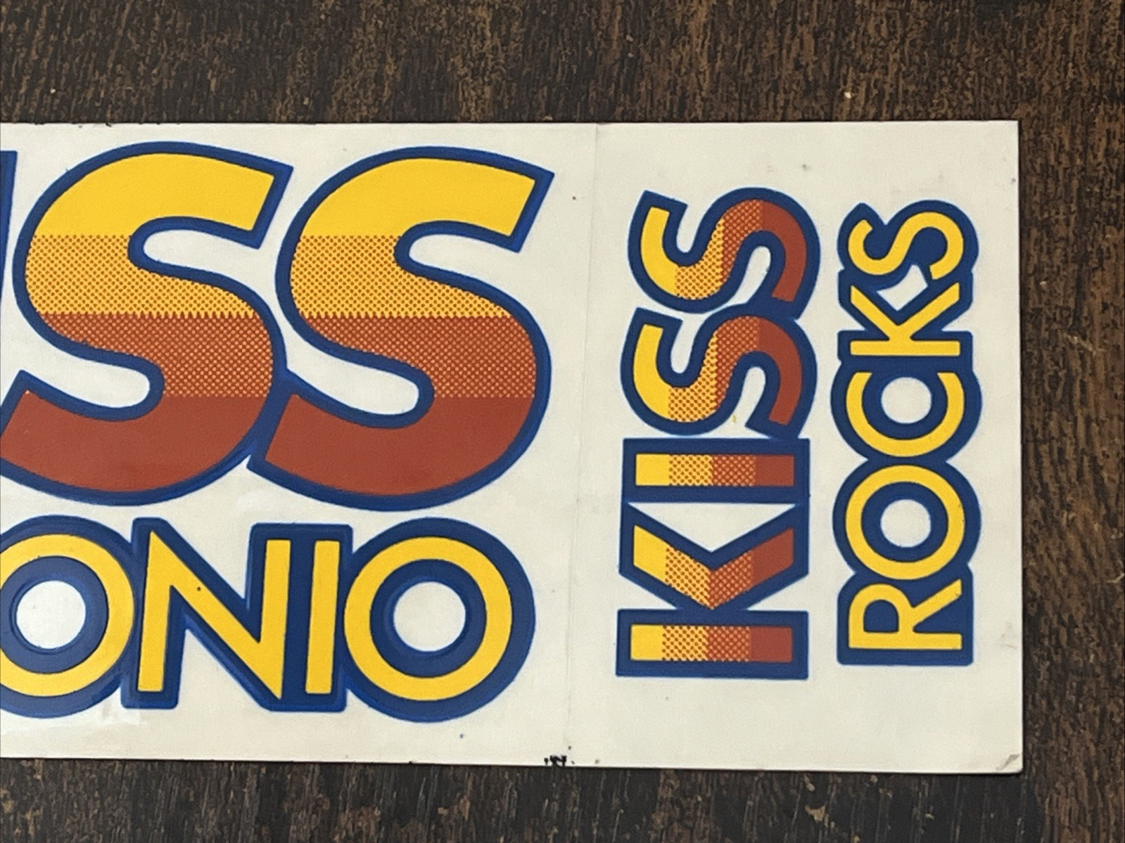 1980's Vintage 99.5 Kiss Rocks San Antonio Texas Logo Decal Sticker Bumper 11x3