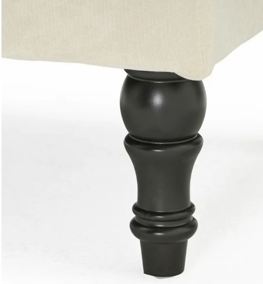 Christopher Knight Home Velvet Ottoman Tufted Living Room Bedroom Crème