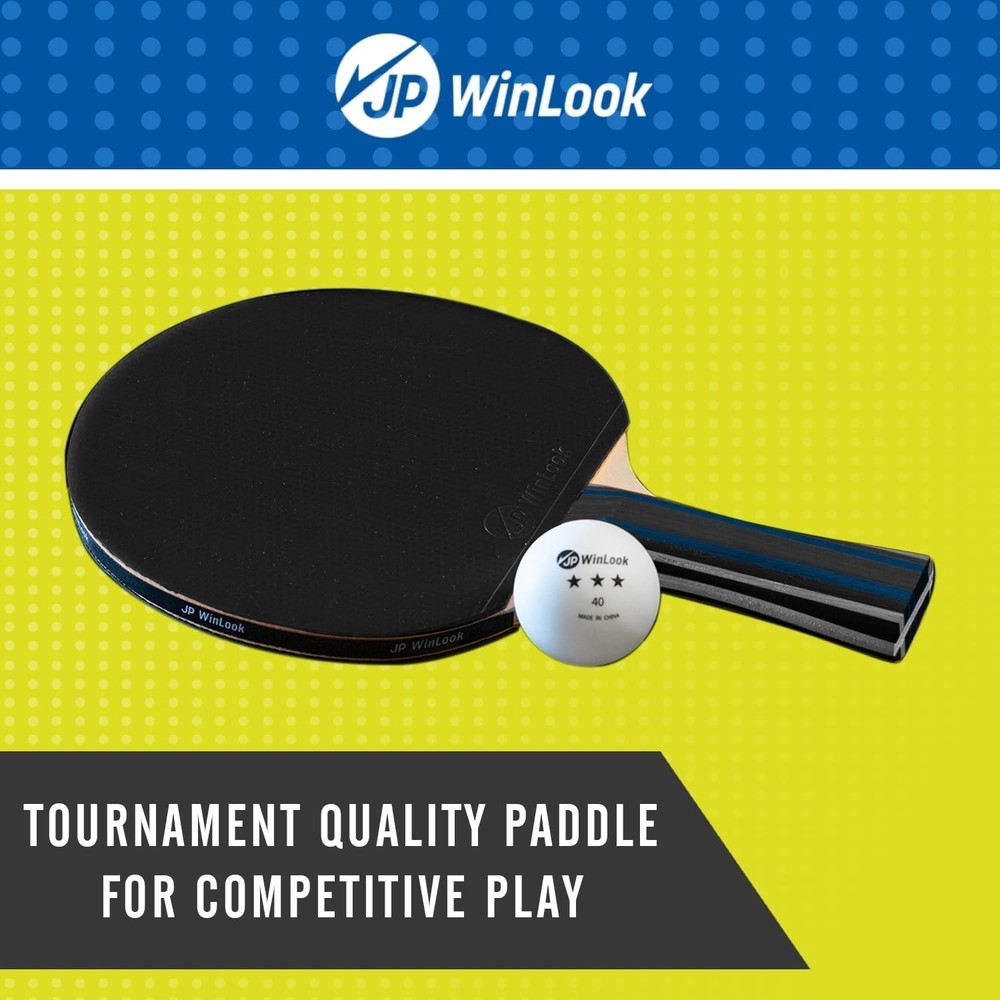 Professional Ping Pong Paddle Collection - 4 Rackets, Balls