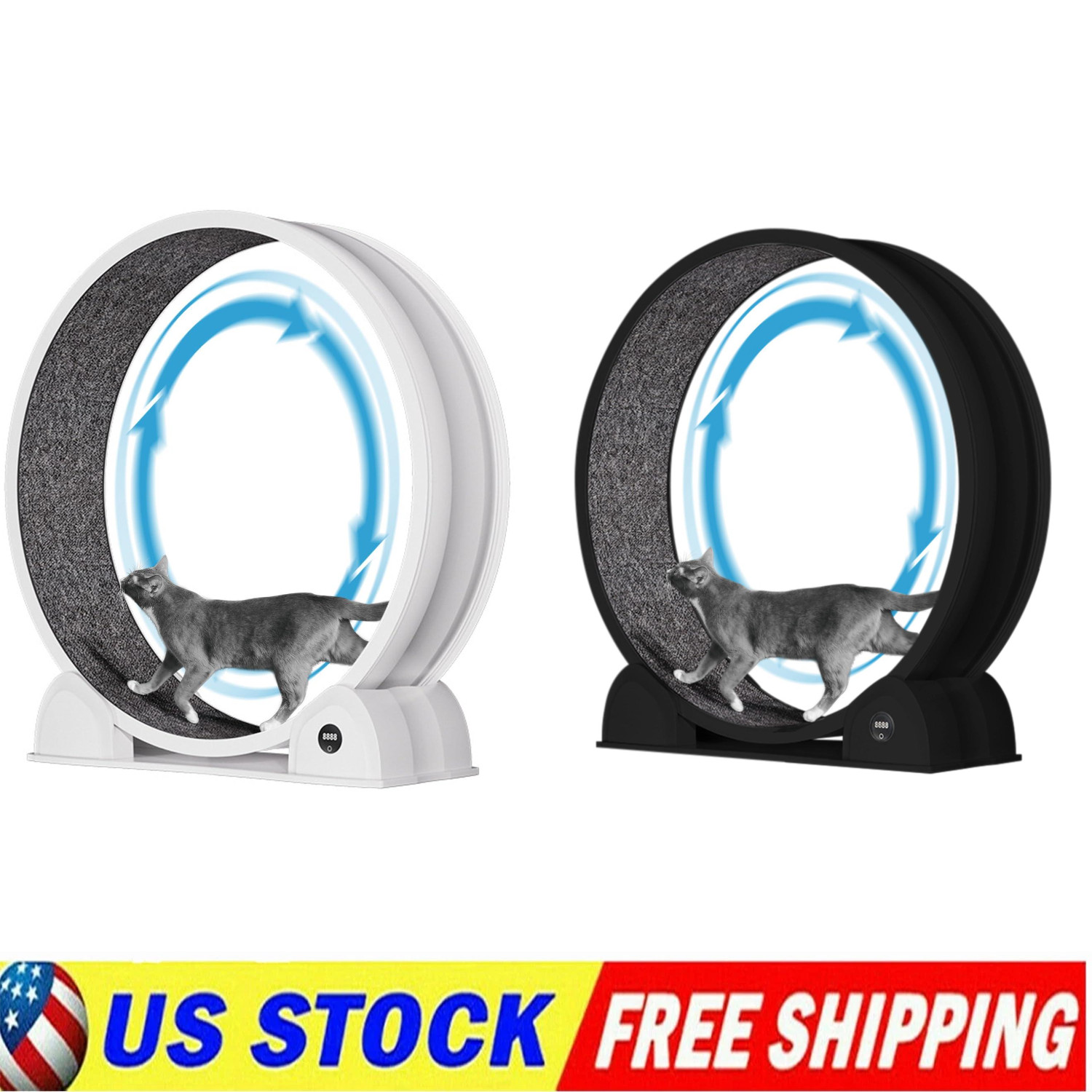 45" Cat Exercise Wheel ABS Cat Treadmill Running Wheel Cat Toy with Pedometer