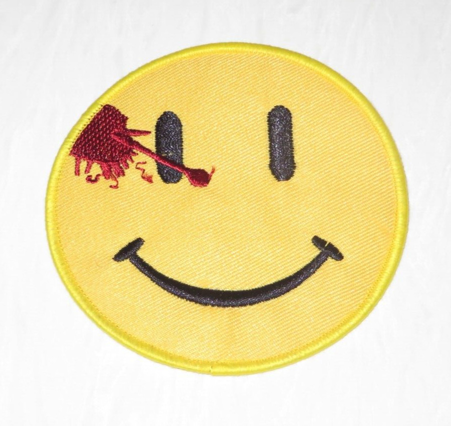 Watchmen Series Bloody Smiley Face 3  1/2" Diameter Embroidered Iron On Patch