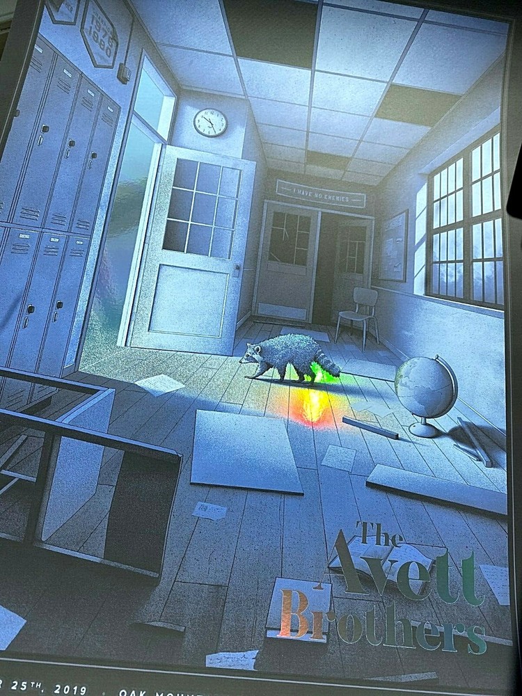 The Avett Brothers Pelham AL 2019 RAINBOW FOIL AP Poster SIGNED Nicholas Moegly