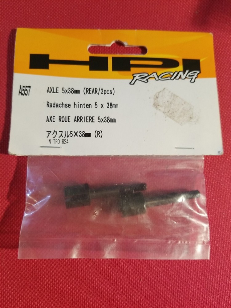 Vintage HPI Racing #A557 Axle 5X38mm (Rear/2pcs) for Nitro RS4 new in original p