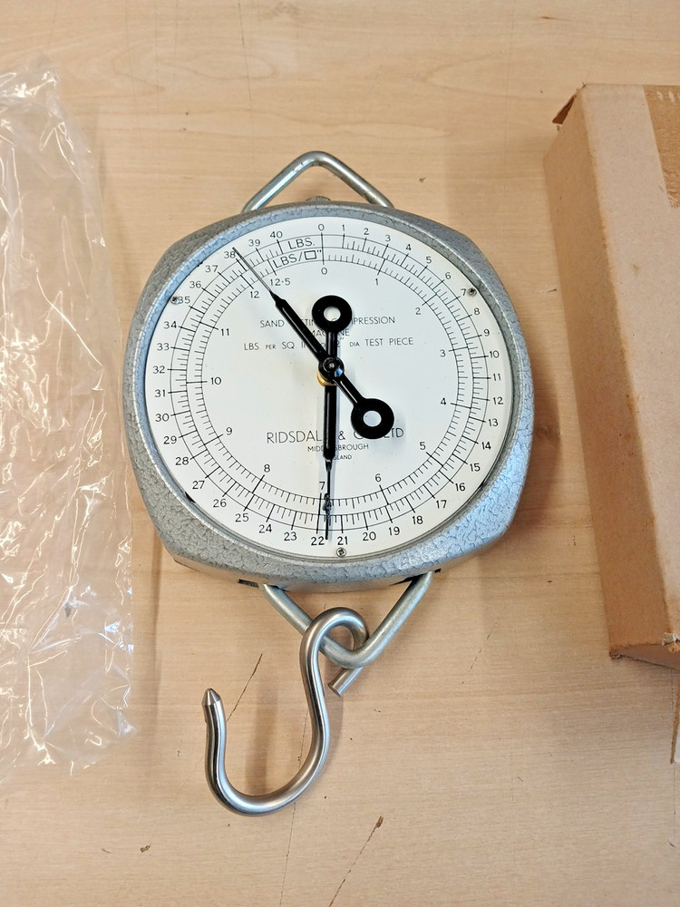 Ridsdale & Co Sand Testing Compression Machine Scale 40lb Foundry Tool New