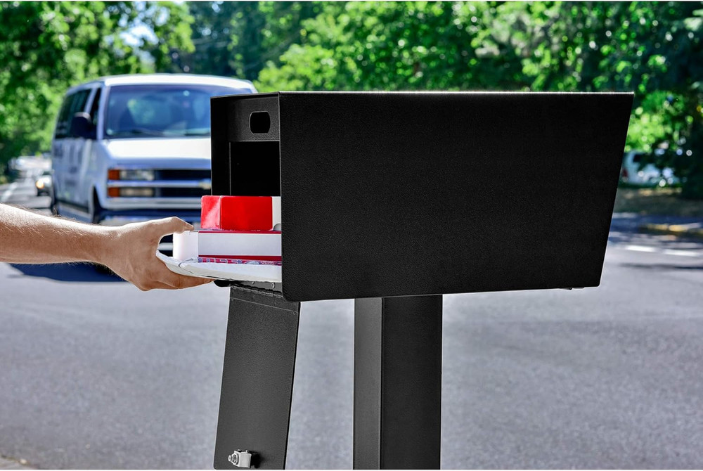 7526 Mail Manager Street Safe Locking Security Mailbox (Black) and 7121 Blac...