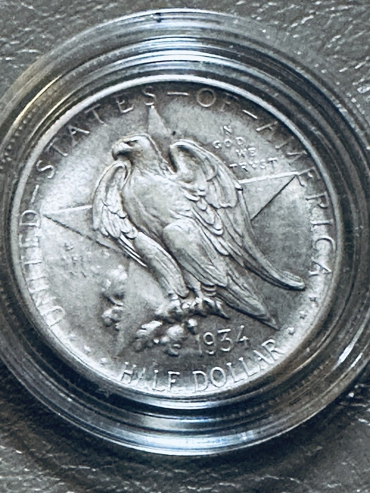 1934 Texas Independence Commemorative Silver half Dollar BU (remember The Alamo)