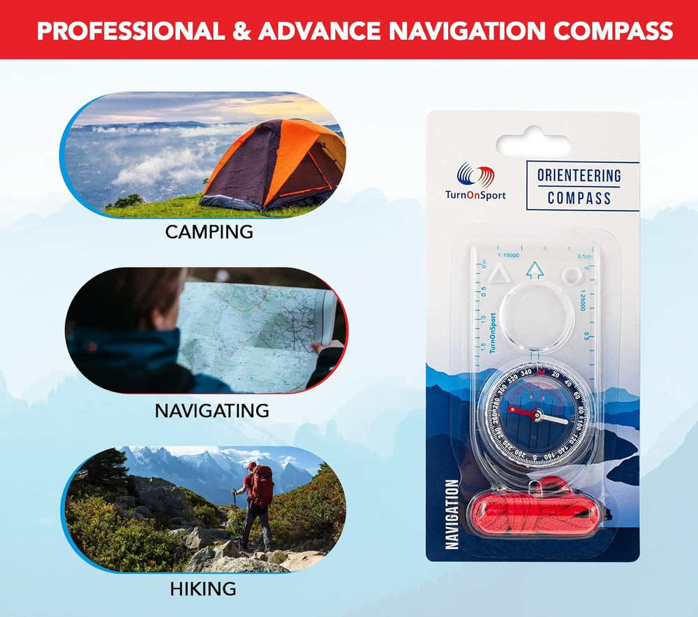 Orienteering Compass - Hiking Backpacking Compass | Advanced Scout Compass Campi