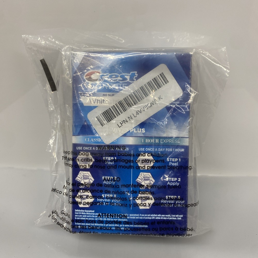 Crest 3D Vivid Plus Dental Kit 24 Strips Exp: 4-26+ -open Box