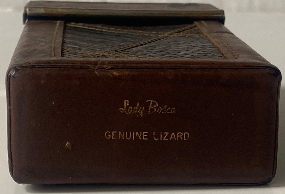 Genuine Lizard Cigarette Case by Lady Bosca-Vintage- Brown
