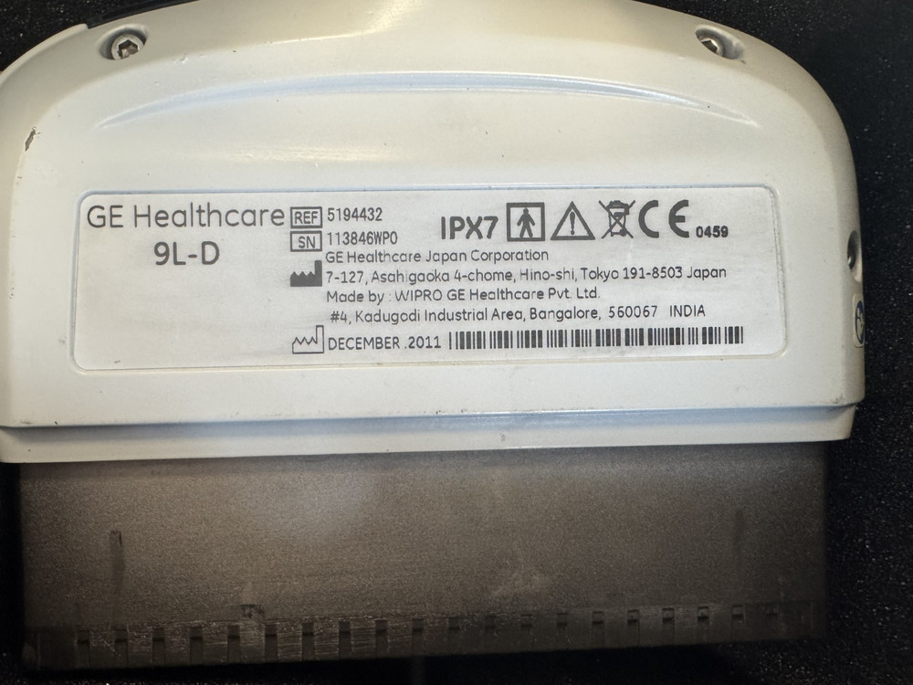 GE 9L-D Linear Ultrasound Probe – Tested – No Dropout – Ref# 5194432
