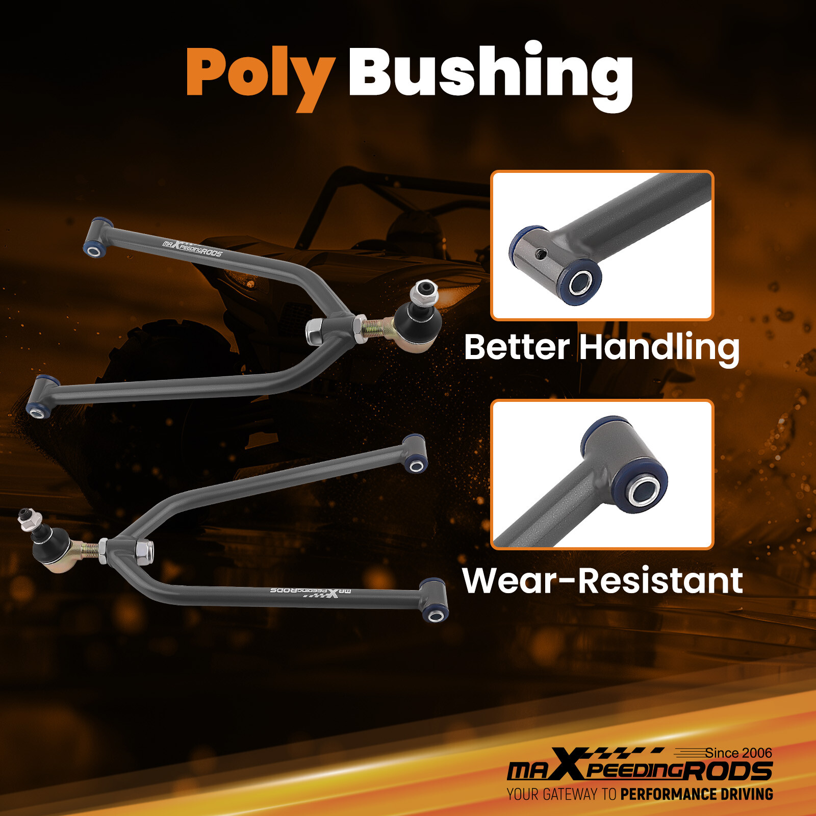 Fully Adjustable A-Arms +2.5 +1 for Honda TRX 450R TRX450R All Year Sportrax 450