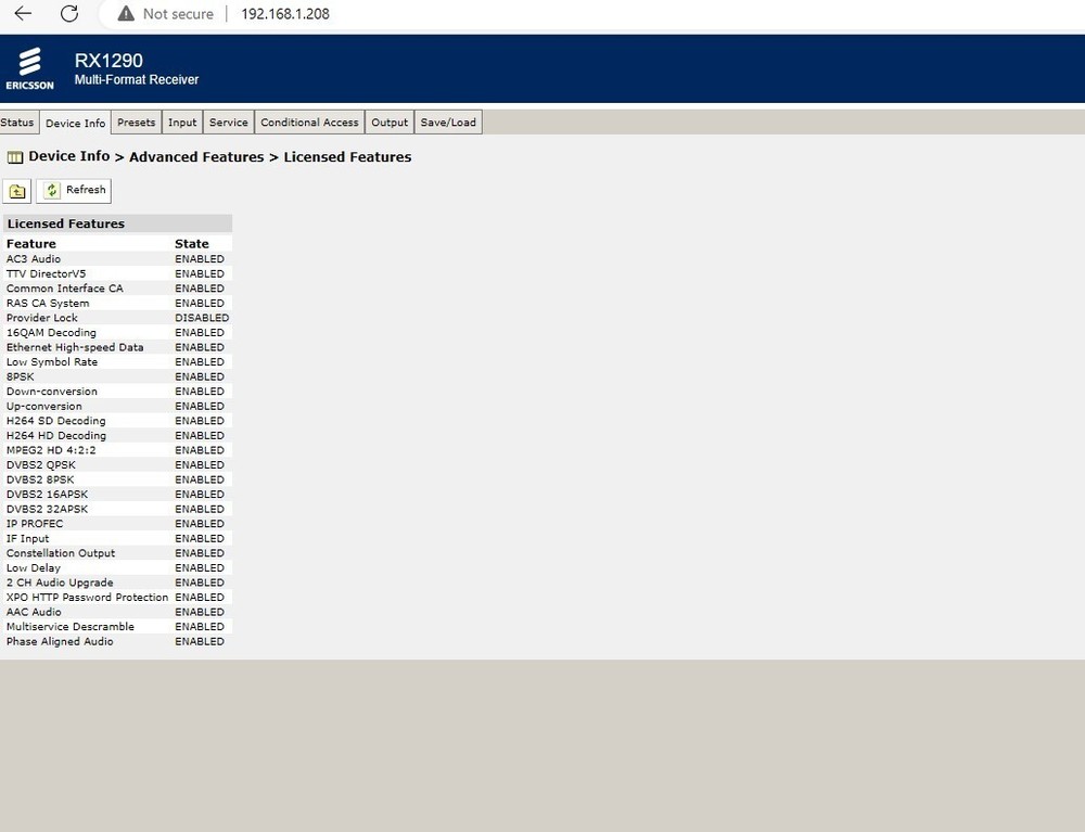 Tandberg Ericsson RX1290 DVB-S/S2/ASI IRD RF Satellite SAT RECEIVER DECODER