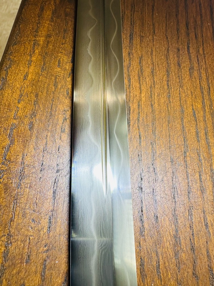 JKOO SWORD Custom made blade! Damascus folded double edge SHARP! DOUBLE HAMON!