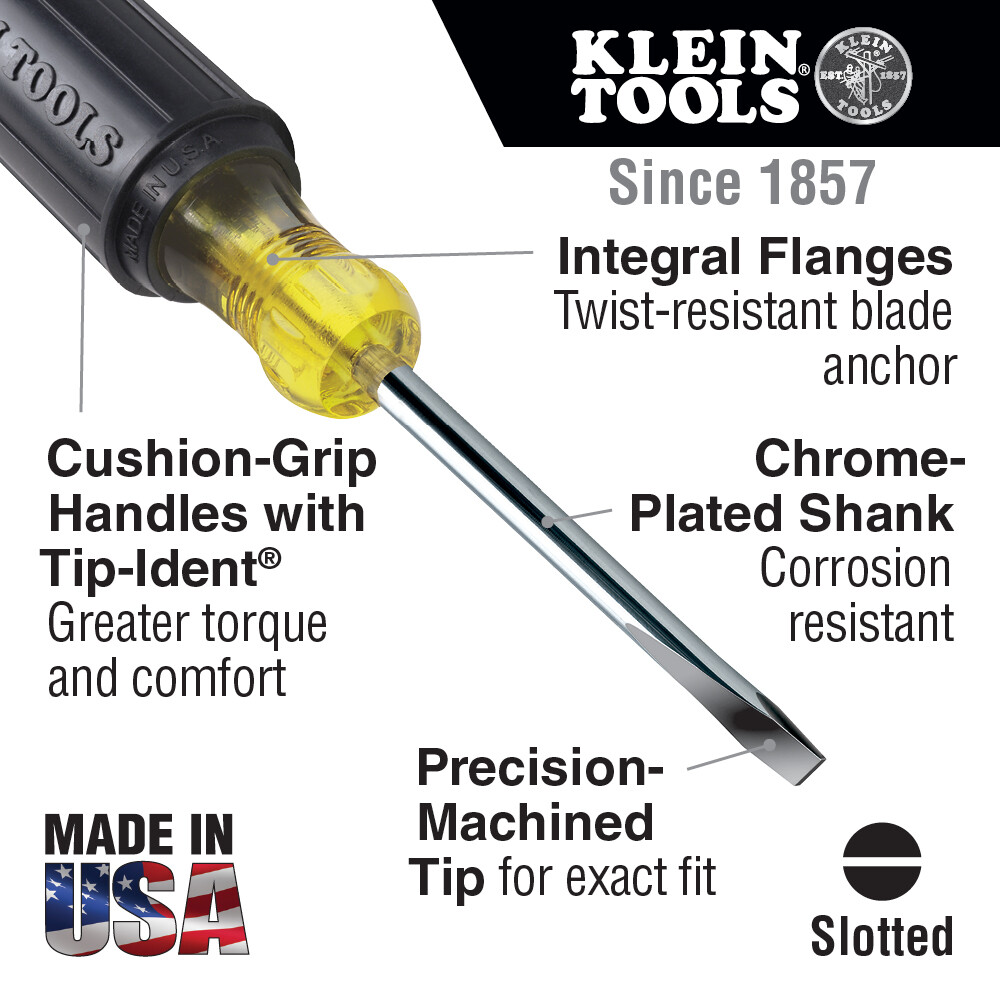 Klein Tools 606-2 1/16-Inch Keystone Tip Mini Screwdriver, 2-Inch