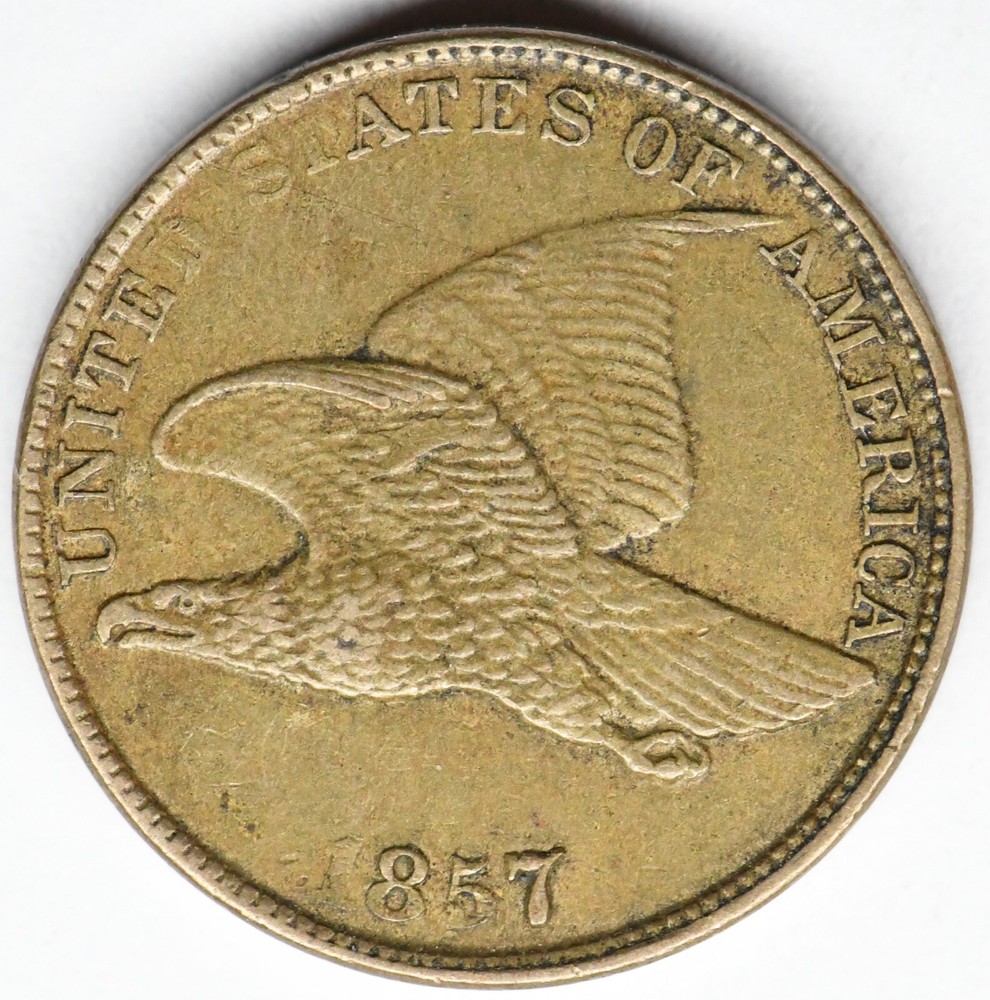1857 flying eagle cent in a high grade