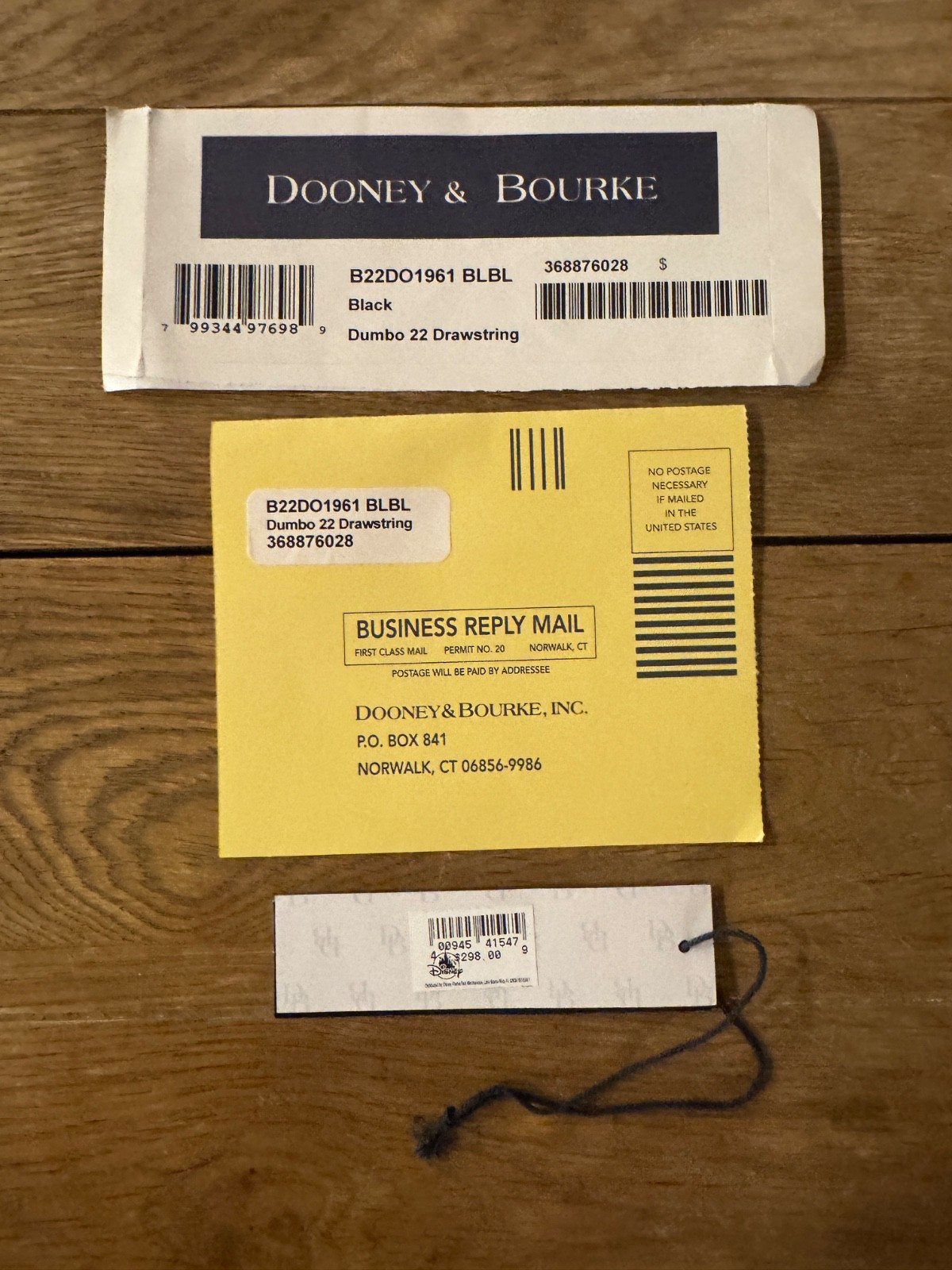 Dooney & Bourke Disney Black White Pink Dumbo Drawstring Bucket Purse Handbag