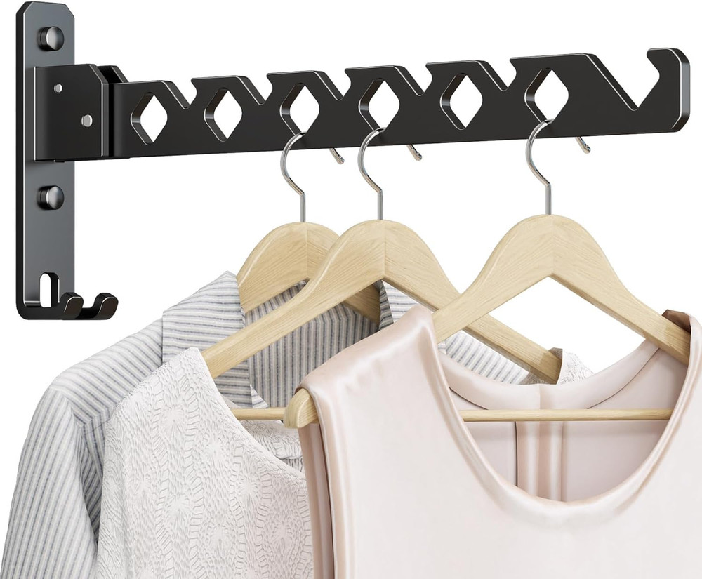 Wall Mounted Clothes Drying Rack, Wall Clothes Hanger Foldable, Laundry Hanger H