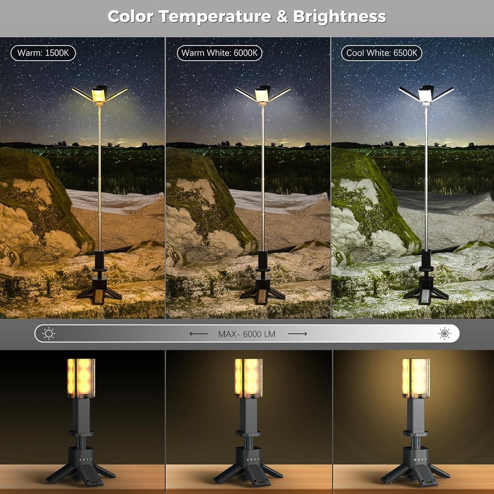 Telescopic Camping Lights Rechargeable 14000 mAh Led Multifunction Magnetic