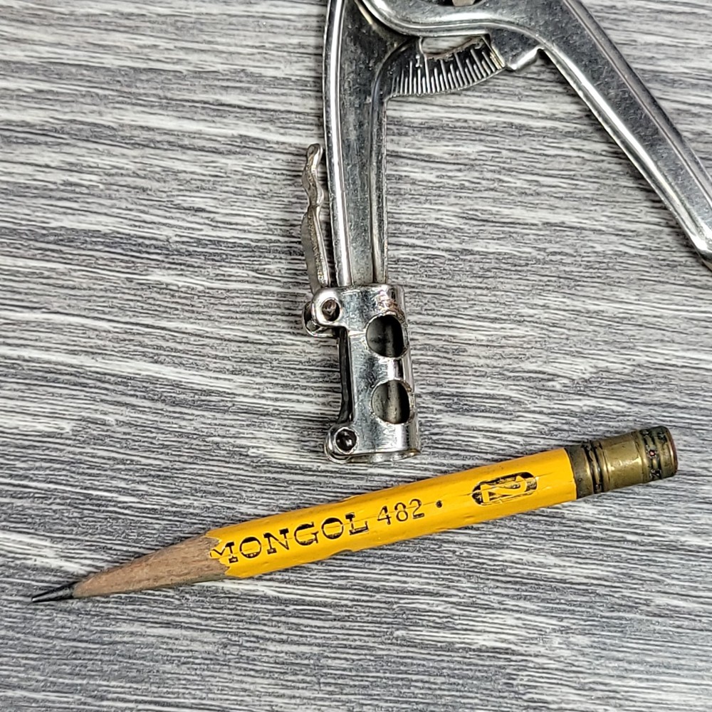 3 Vintage School Compass Math Drafting Instrument w/ Pedigree & Mongol Pencils