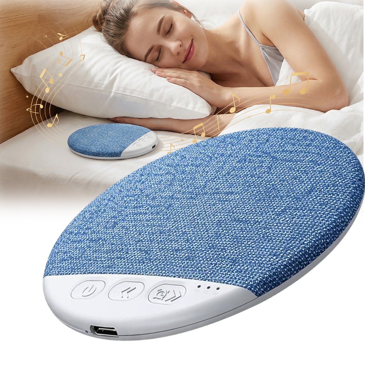 Under Pillow Speaker HiFi Bluetooth White Noise Sleep Aid Timer Bedside Speaker