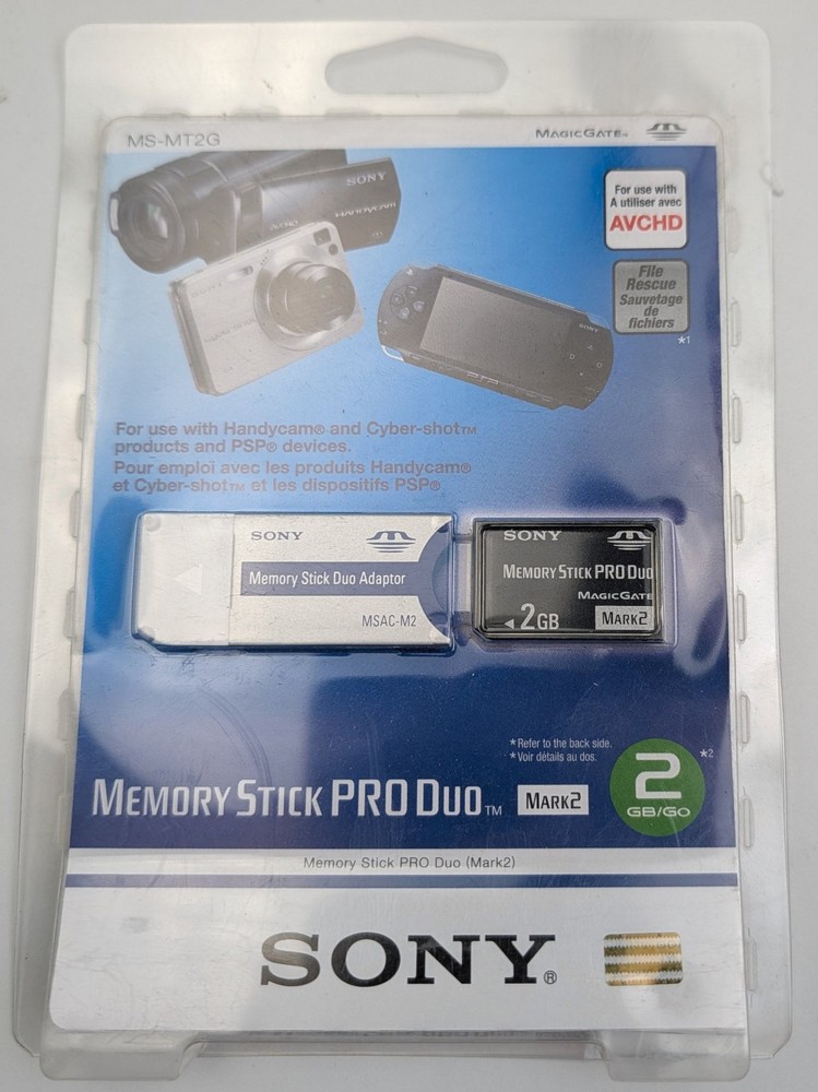New! 2GB Sony Memory Stick PRO Duo MSX-M2GS Magic Gate Memory Card 2 GB