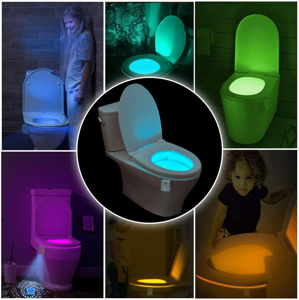 Toilet Night Lights, 2PCS Motion Sensor with Star Projector, USB Rechargeable...