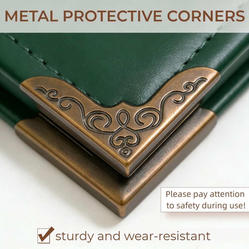 Vintage Hardback Leather 3 Ring Binder, 1.3 Inch D Ring, Three Ring Binders F...