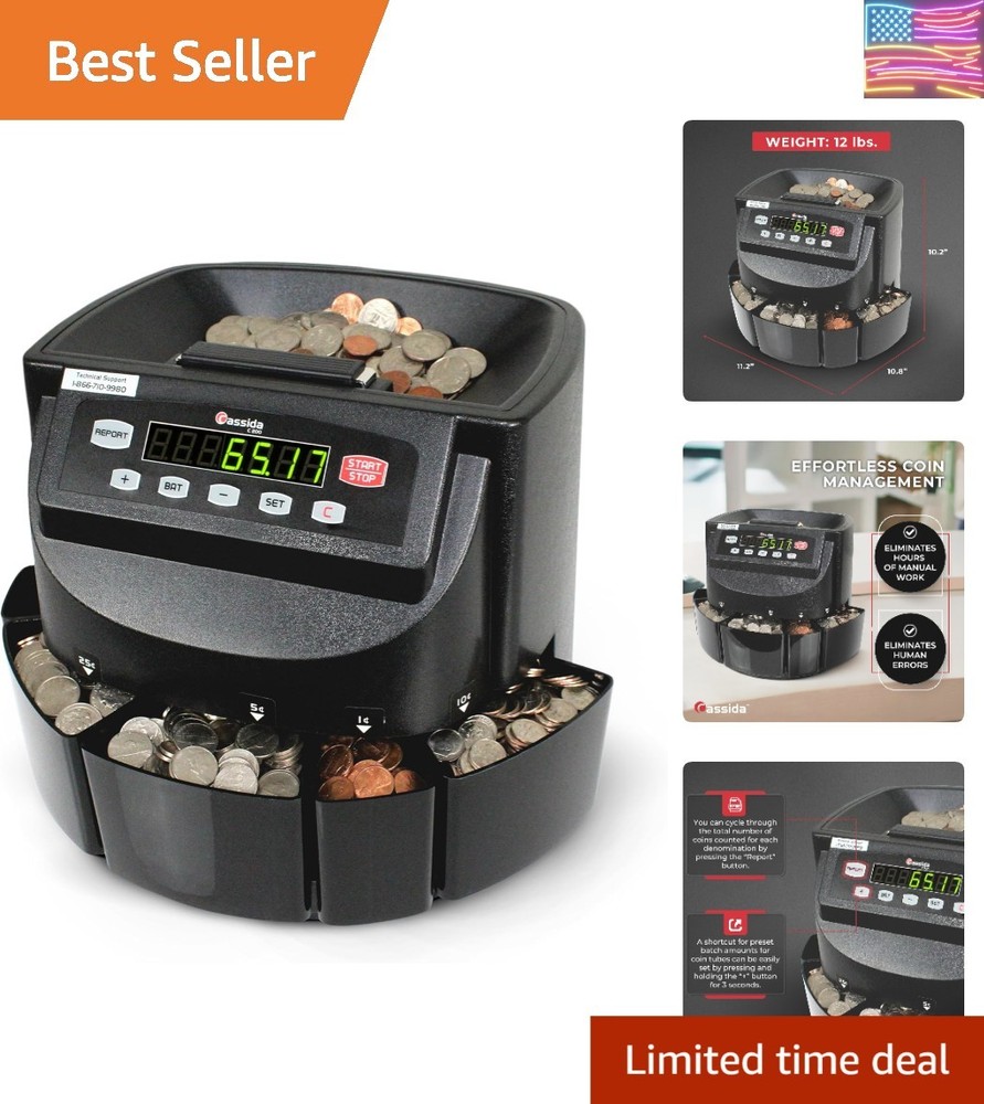 Coin Sorter, Counter and Roller