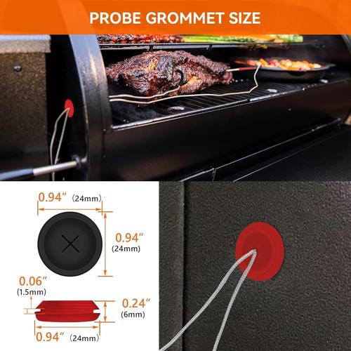 2-Pack Meat Thermometer Replacement for Pit Boss Pellet Grills and Red