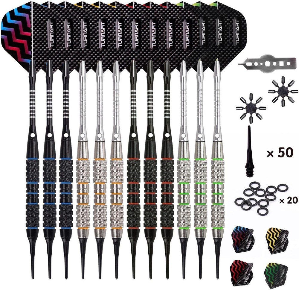 Turnart Darts Plastic Tip - Professional Soft Tip Darts Set for Electronic Dartb