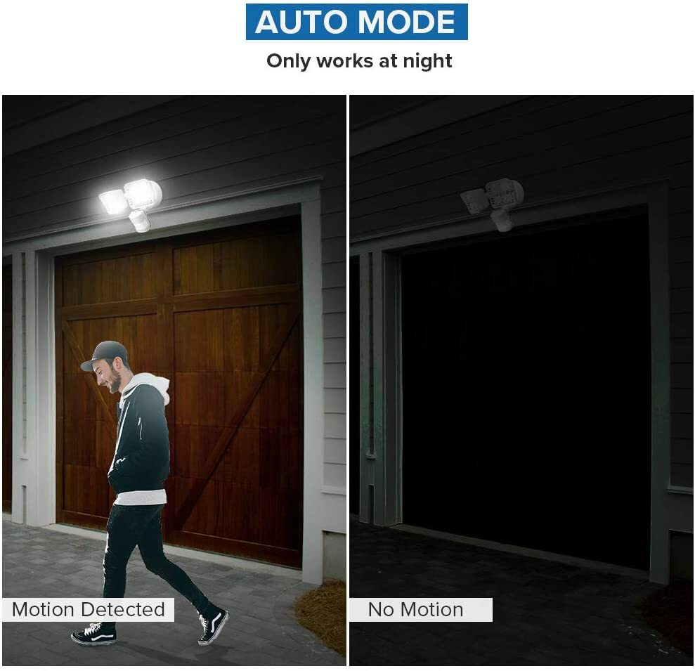 SANSI 18W Motion Sensor LED Security Light Floodlight 180° Dual-Head Area Safe