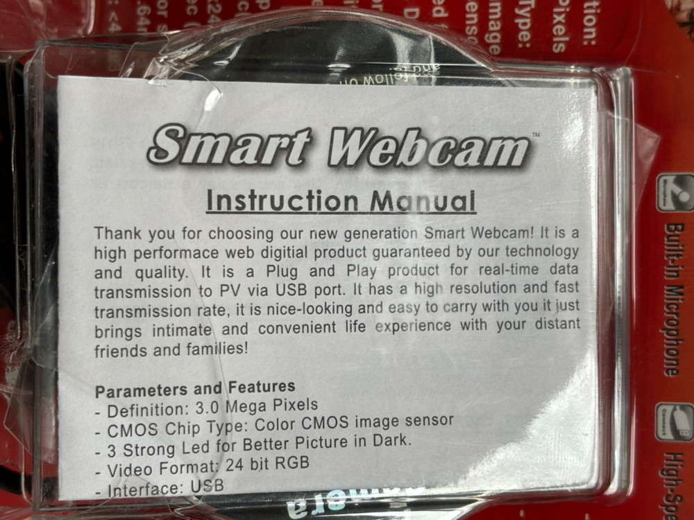 Smart Webcam -USB 2.0- 3 LEDs- Built-in Microphone 3 MP New